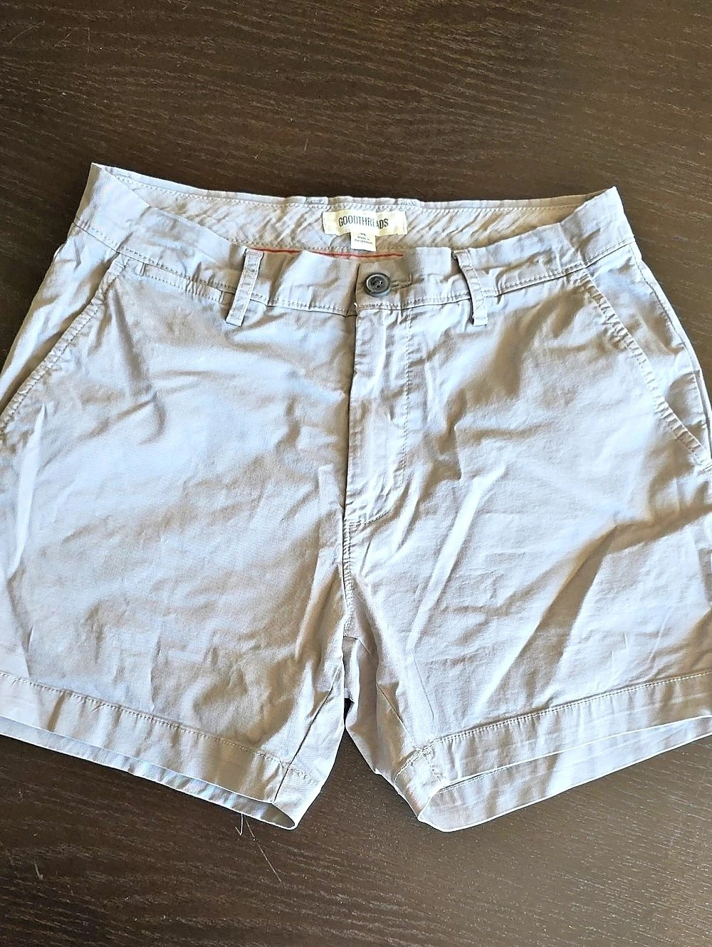 Goodthreads Men's Flat Front Shorts in Gray Waist 28